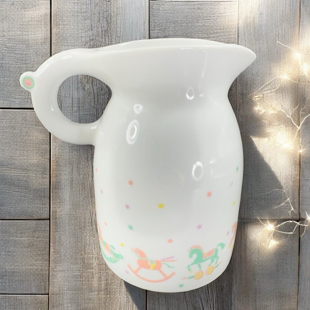 Lynn Hollyn Toscany Toyland Porcelain Jug Pitcher Ceramic Rocking Horses VTG‎